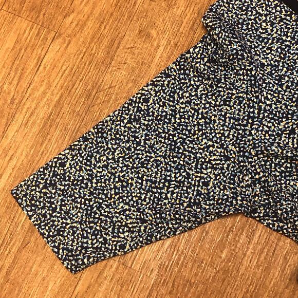 CJ Banks Blue White Yellow Confetti Polka Dot Shirt Size 3X (24/26W) - Picture 3 of 12